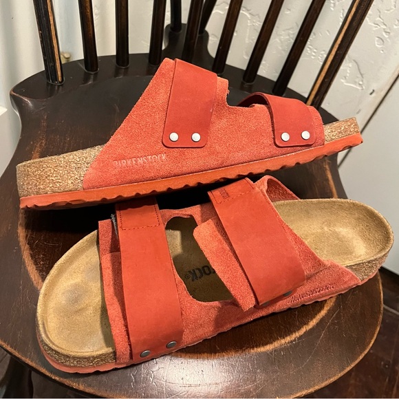 Birkenstock Sandals Uji Nubuck-Suede Leather Sienna Red Unisex Women’s 11/Mens 9 - Picture 1 of 7